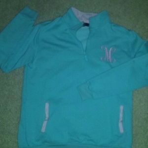 Preppy 1/4 zip pullover monogram "M"